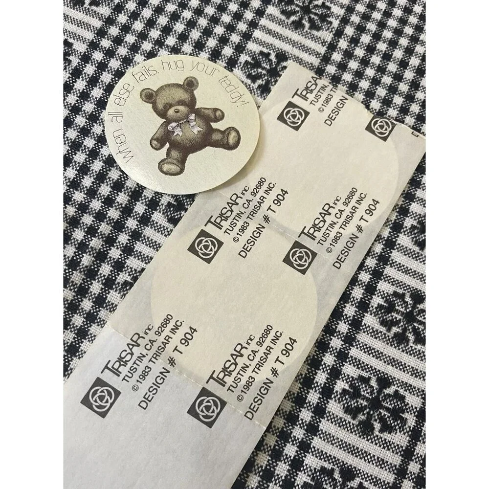 Small Lot of Vintage Teddy Bear Gift Wrap Sheets Bags Scrapbooking Junk Craft